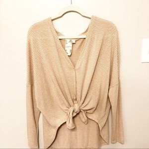 Striped button up top